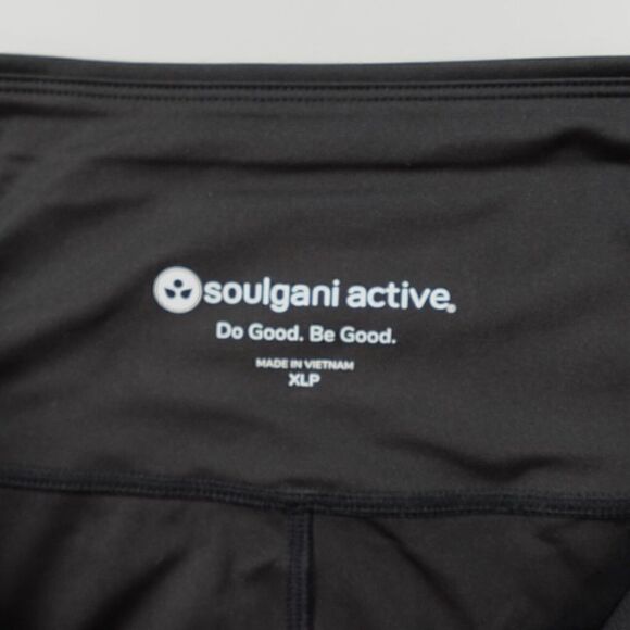 Soulgani Active Leggings Womens Petite XL Black Camo Print High-Waist Athleisure - Picture 3 of 13